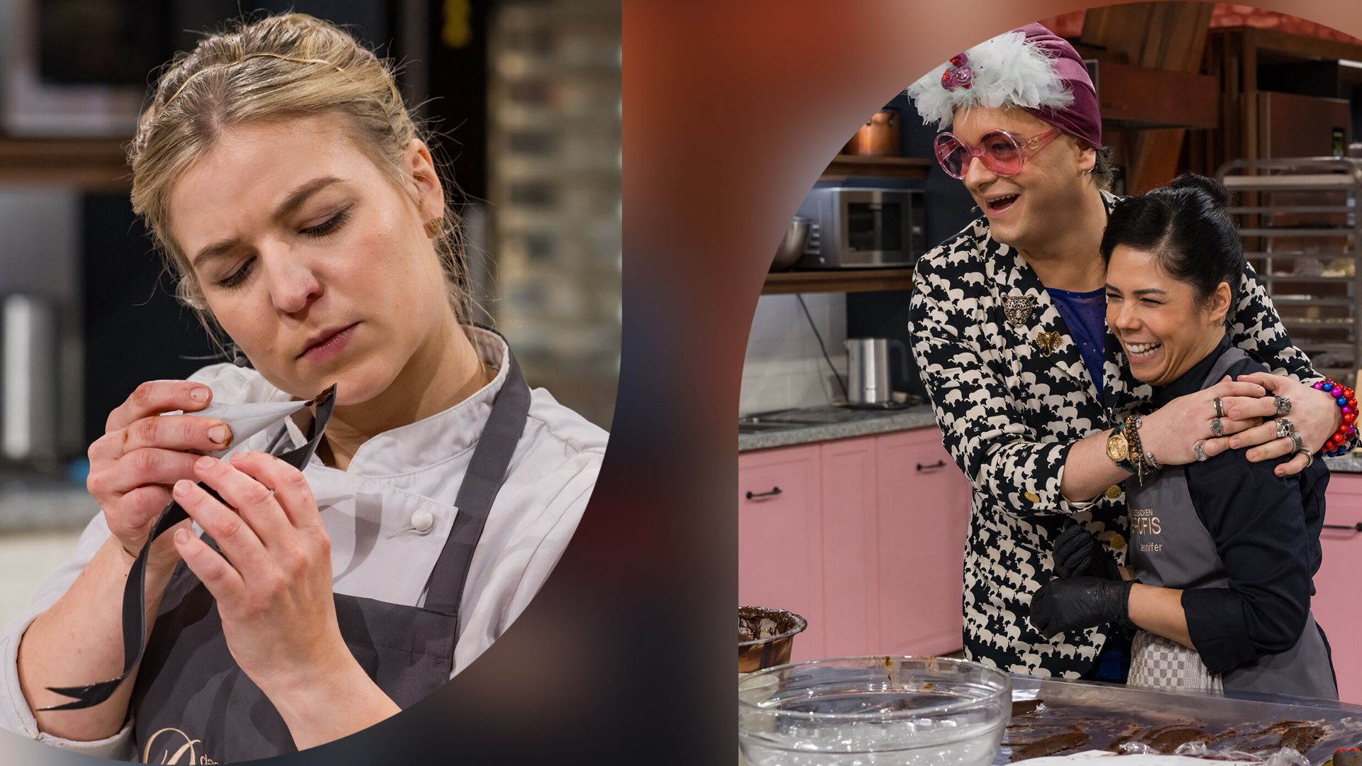 Extravagante Schokokreationen als Kopfbedeckung