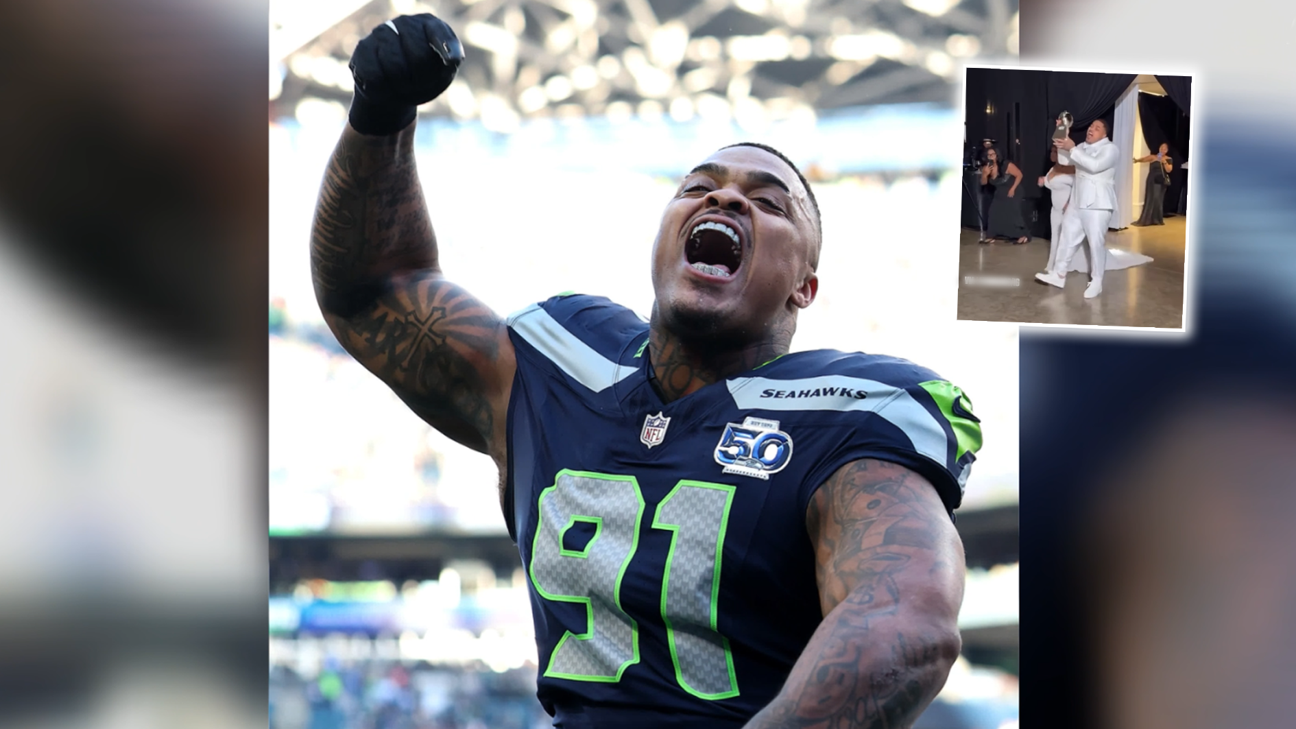 NFL: Seahawks-Star feiert legendären Auftritt auf eigener Hochzeit
