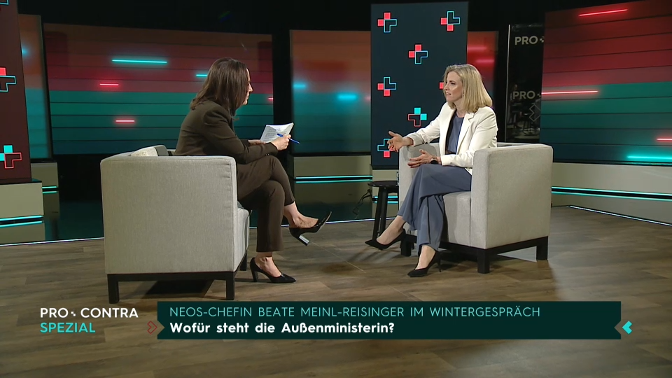 Außenministerin Beate Meinl-Reisinger im "Pro und Contra Wintergespräch"