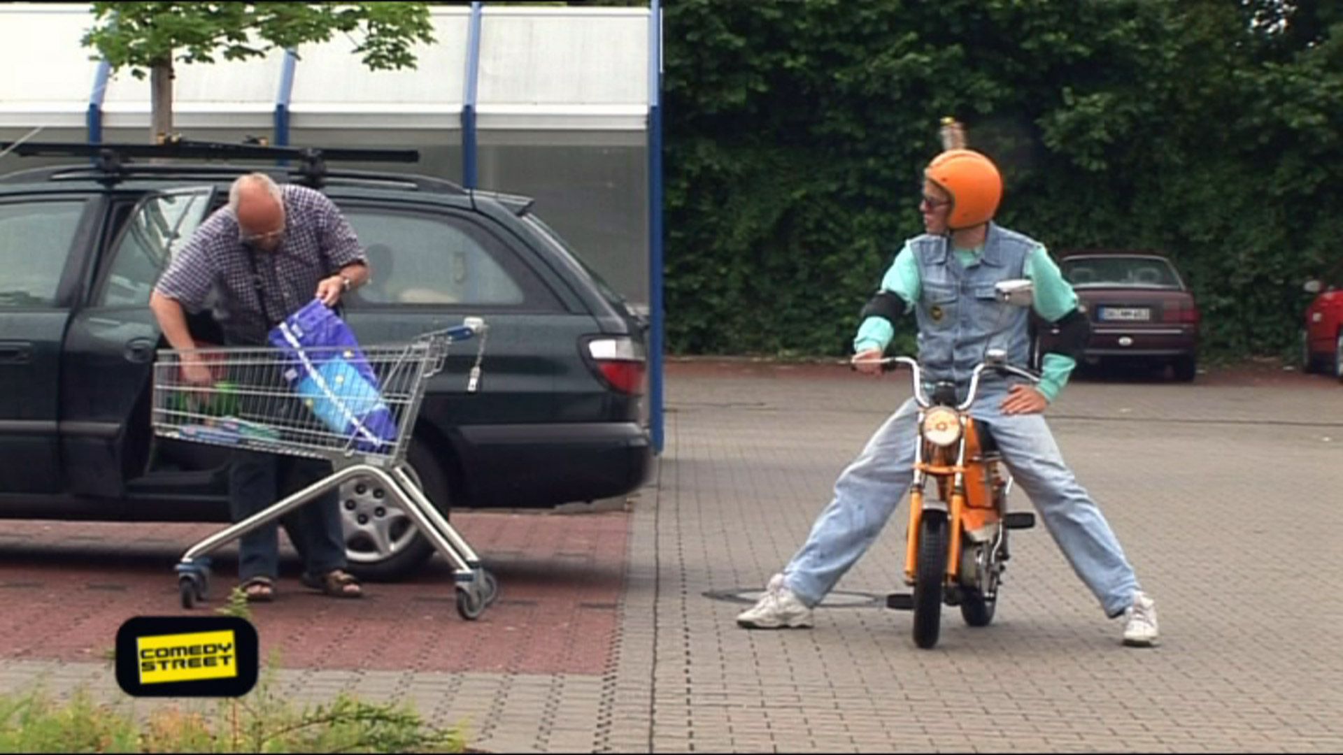 Pöbelnder Biker