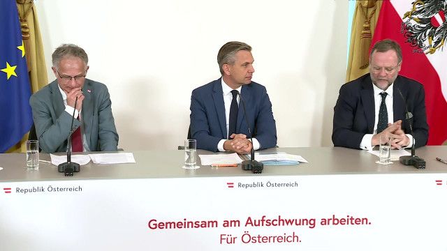 Pressefoyer nach dem Ministerrat