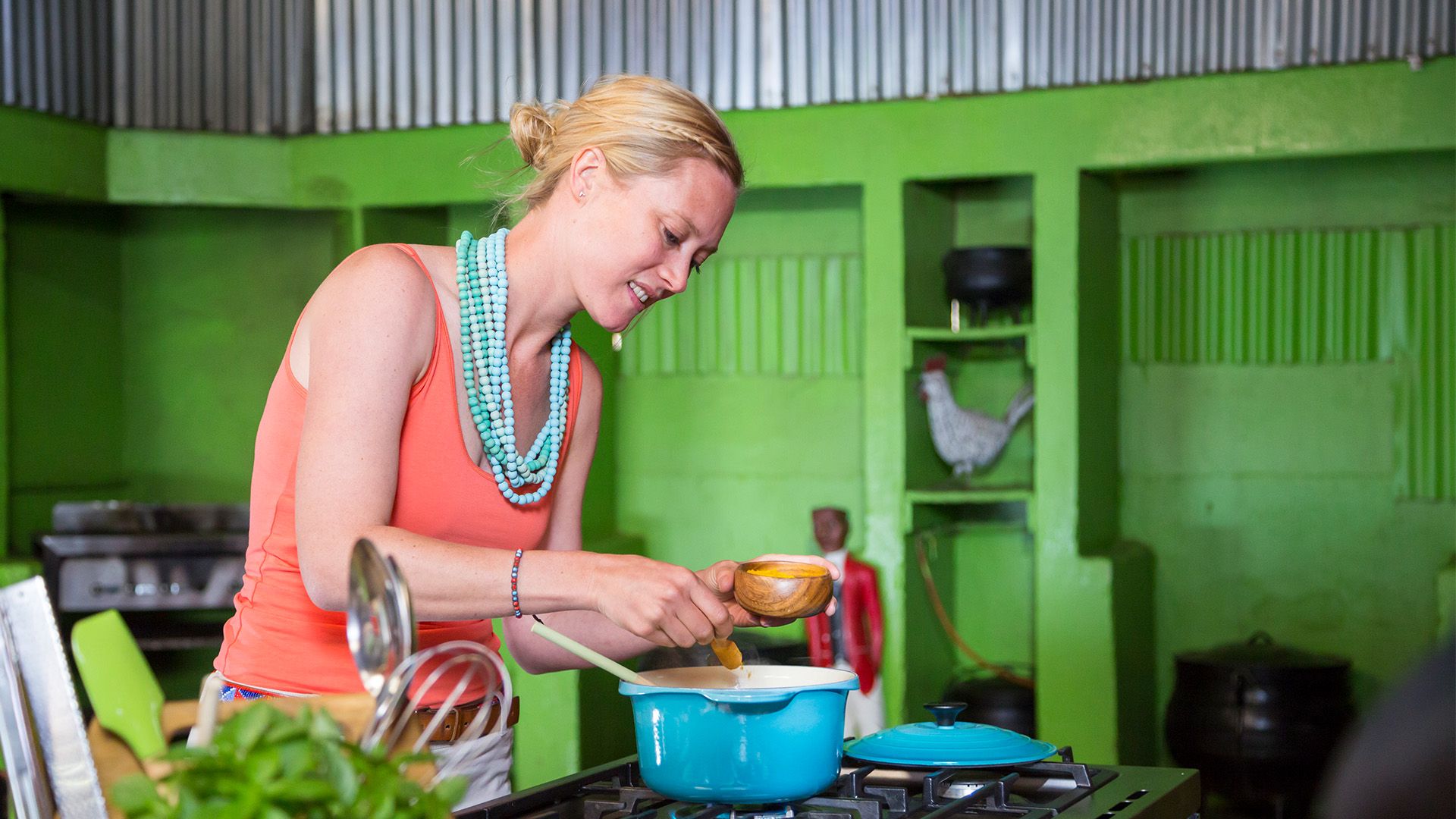 Grill Fleisch und Malva Pudding aus Soweto