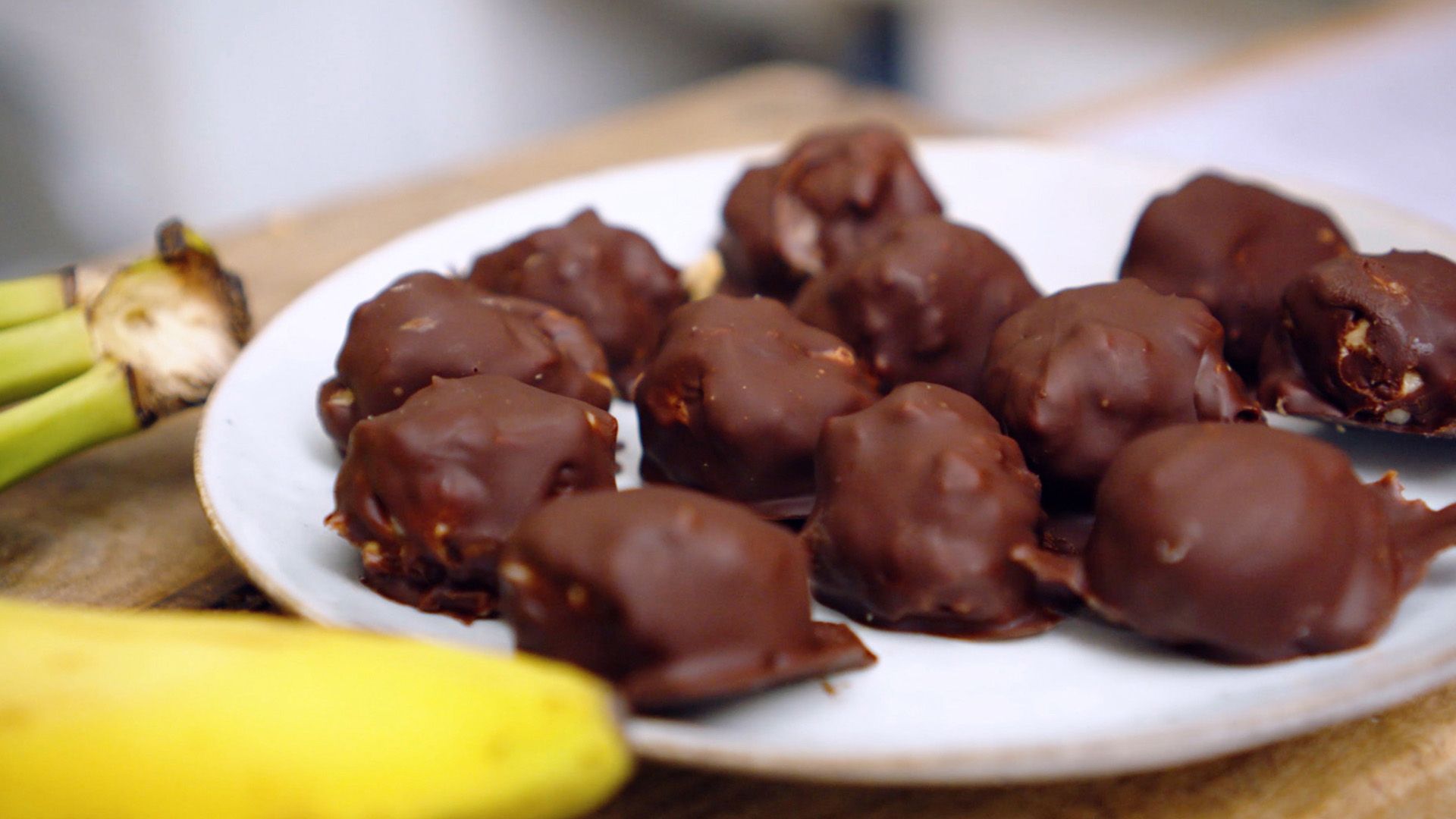 Erdnussbutter-Bananen Schokobite