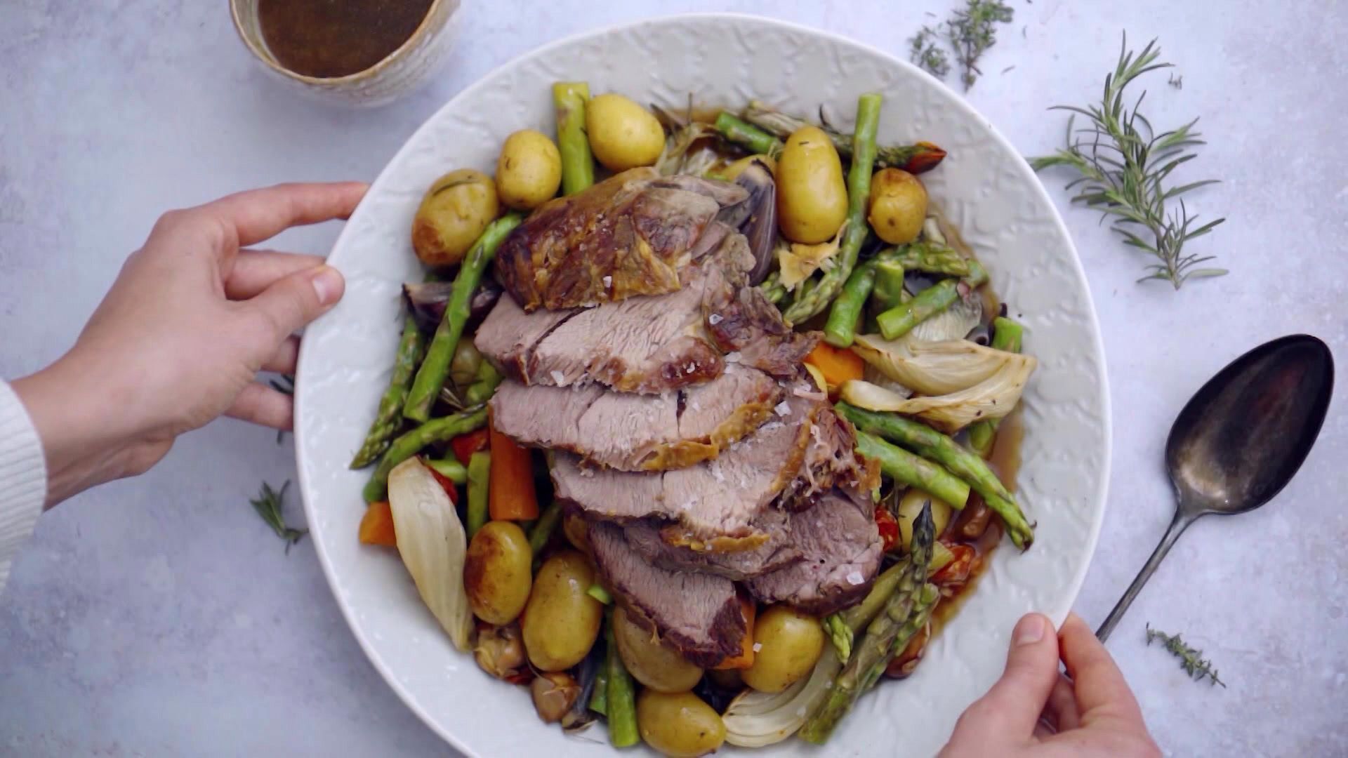 Ostermenü - Lammkeule mit Schmorgemüse