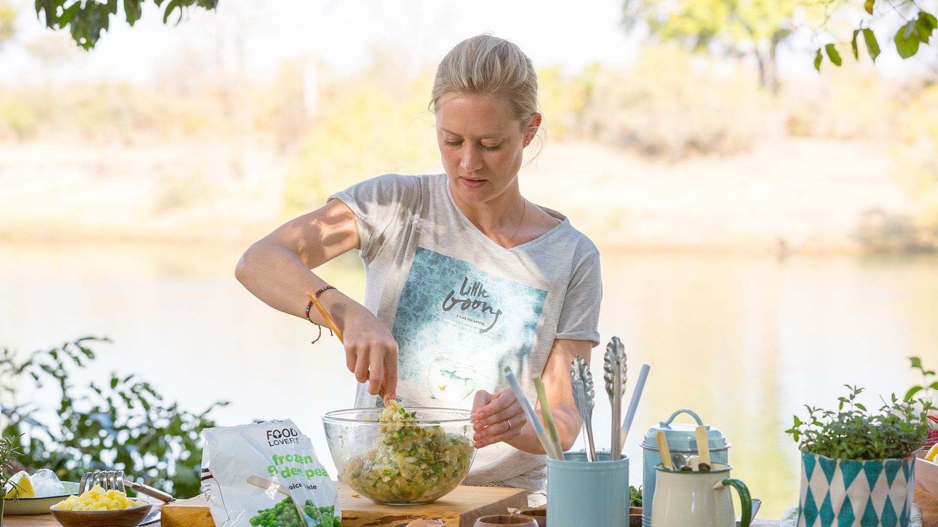 Grillfest am Sambesi-Fluss