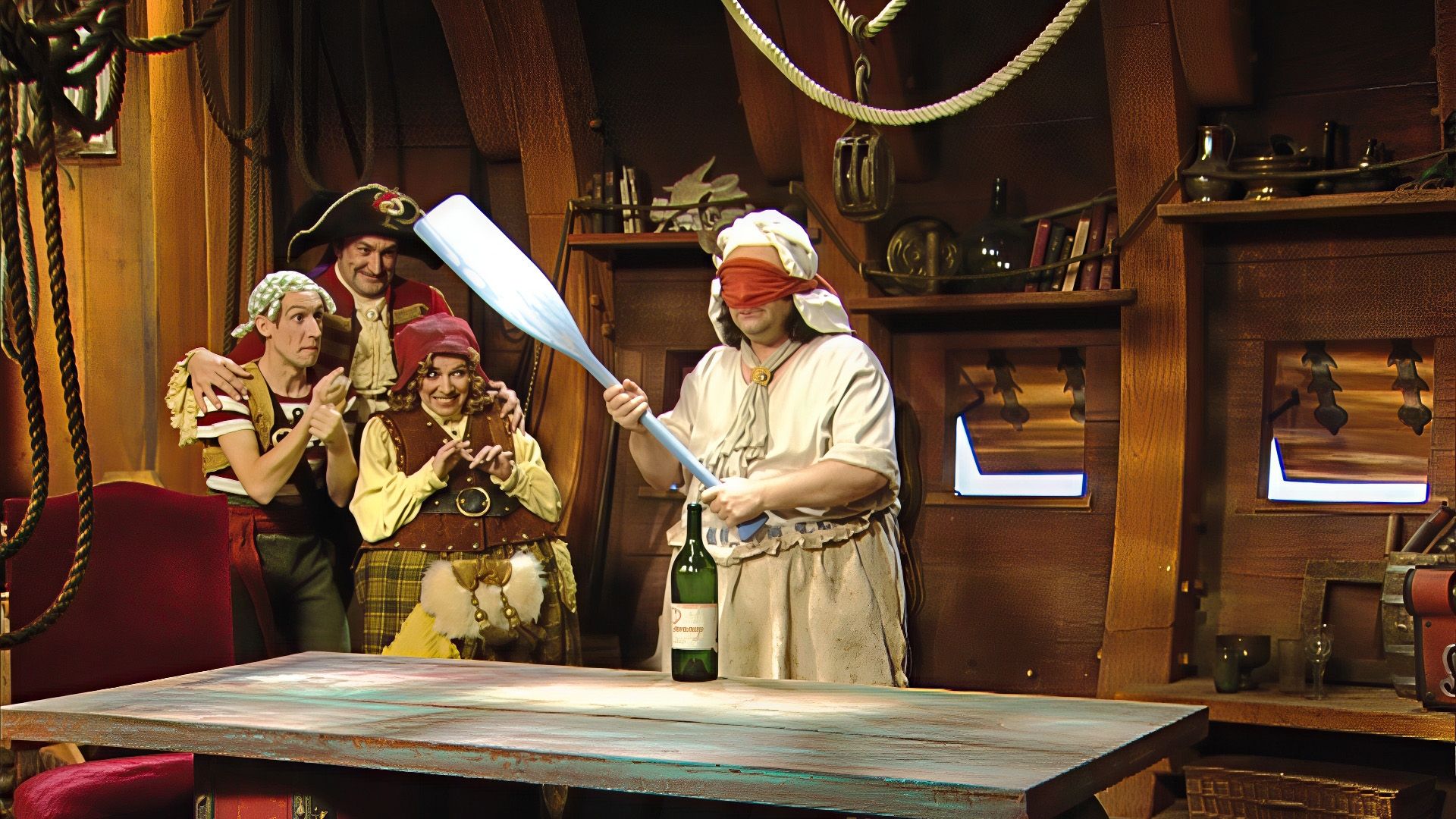 Wer trifft die Flasche?