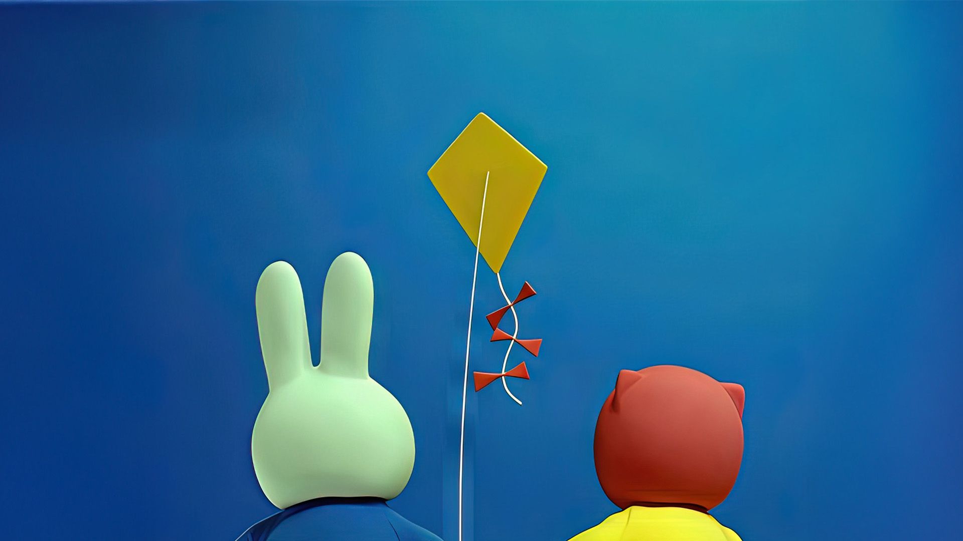 Miffy lässt einen Drachen steigen