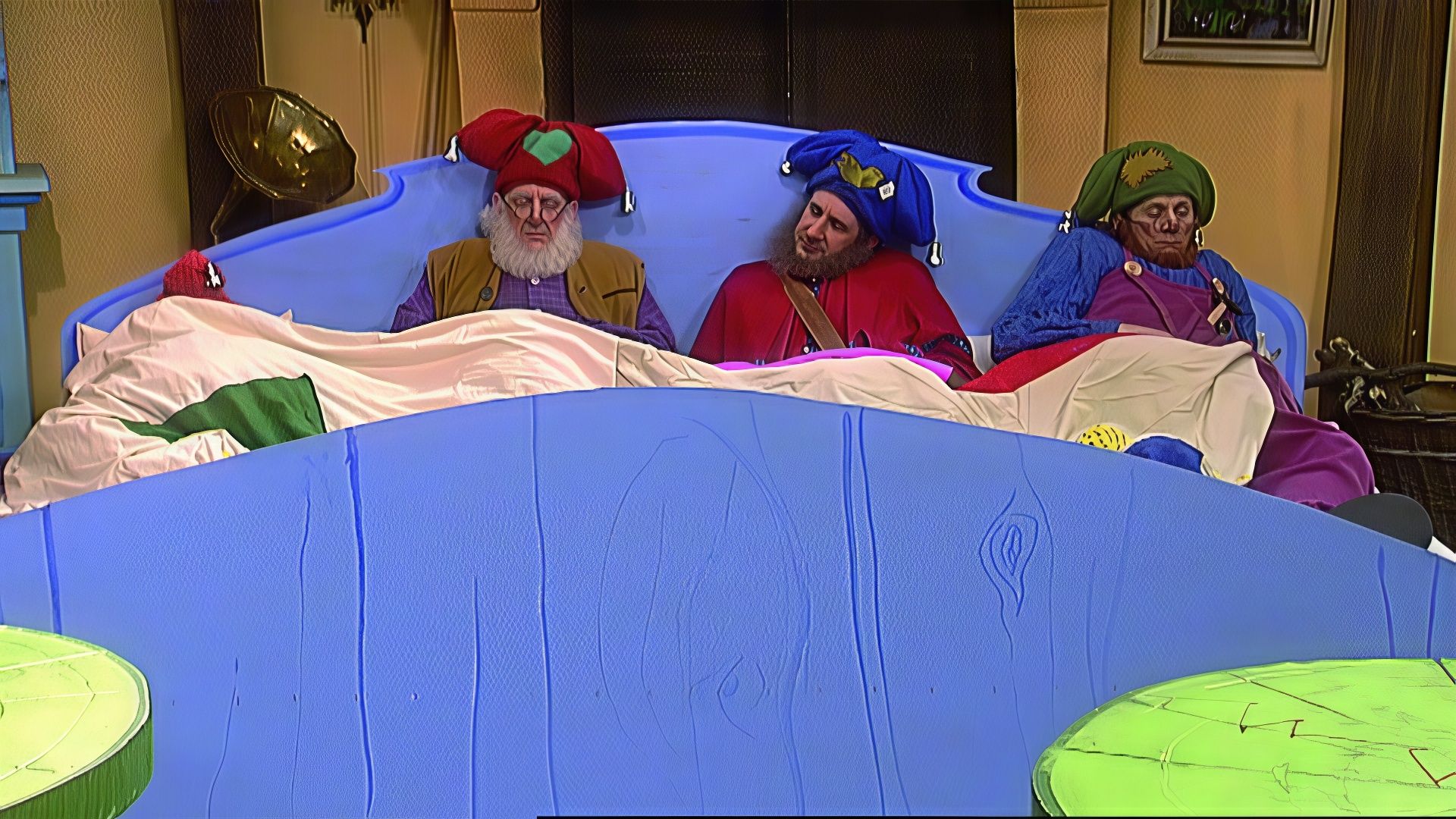 Alle in einem Bett
