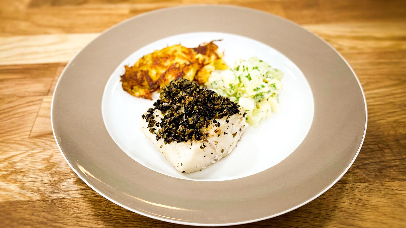 Kabeljau mit Olivenpaste