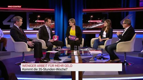 Pro und Contra Pro & Contra - PULS 4 News-Talk - 2020 - rechtefrei Folge 7: 1700 netto und 35-Stunden-Woche: Mehr Geld für weniger Arbeit?