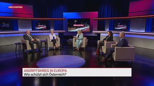 Pro und Contra Pro & Contra - PULS 4 News-Talk - 2022 - rechtefrei  Folge 18: Pro und Contra: Angriffskrieg in Europa – Wie schützt sich Österreich?