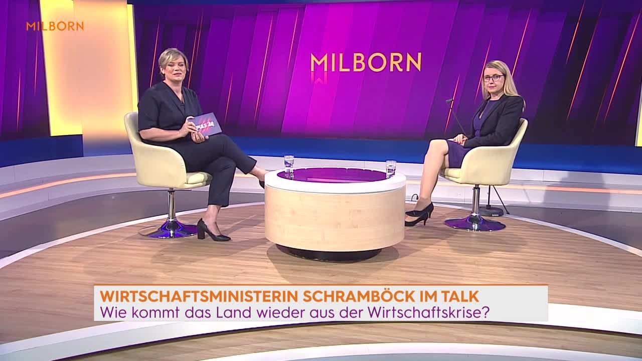 Margarete Schramböck und Peter Hacker im Interview bei Milborn