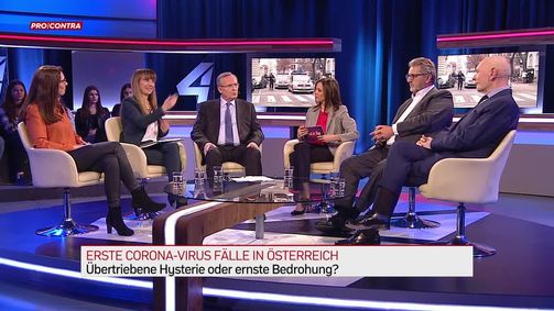 Pro und Contra Pro & Contra - PULS 4 News-Talk - 2020 - rechtefrei Folge 8: Corona: Übertriebene Hysterie oder ernste Bedrohung?