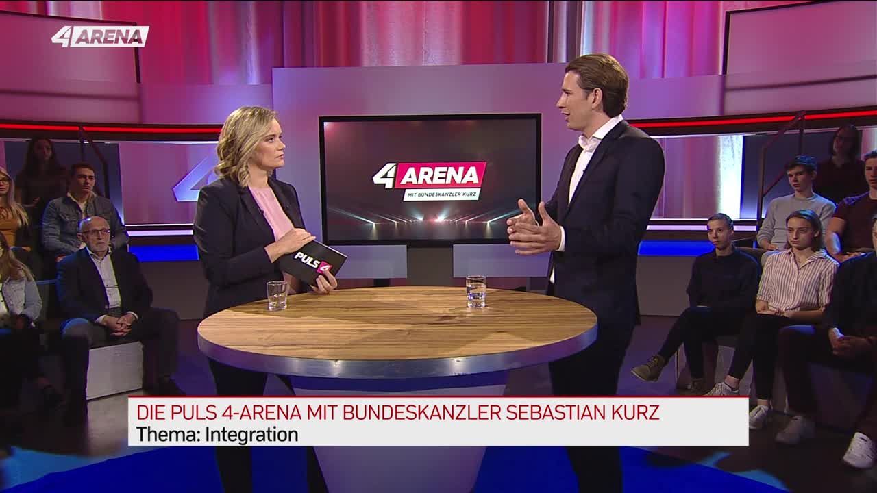 PULS 4-Arena mit Bundeskanzler Sebastian Kurz vom 04.04.2018
