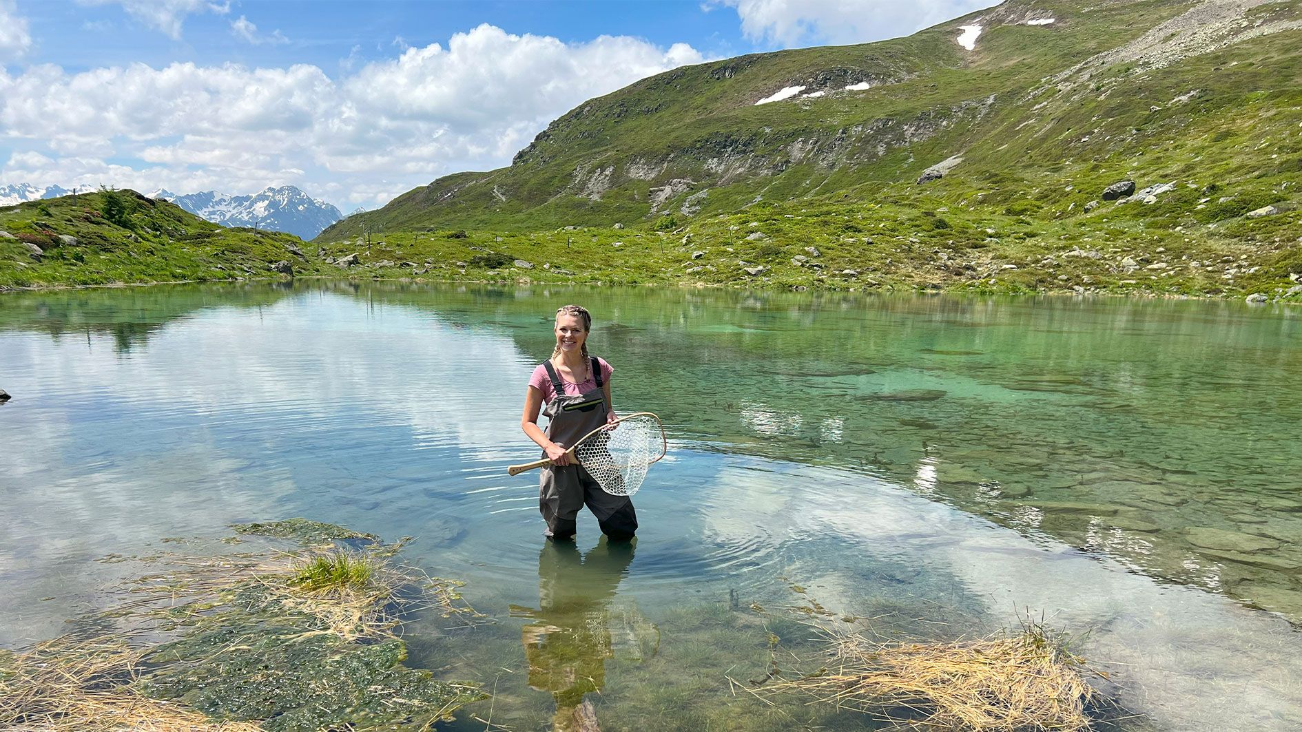 Nicole im Unterengadin: Angus-Rinder, Fliegenfischer, Maler