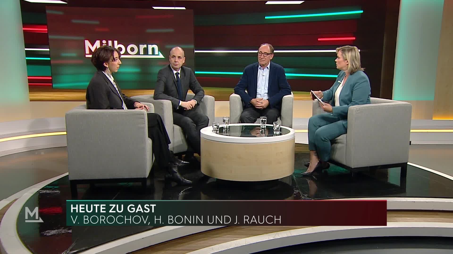 Victoria Borochov, Holger Bonin und Johannes Rauch im Interview bei Milborn
