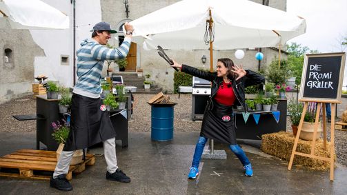 Die Promi Griller Die Promi Griller Folge 1: Nina Burri vs. Ramon Zenhäusern