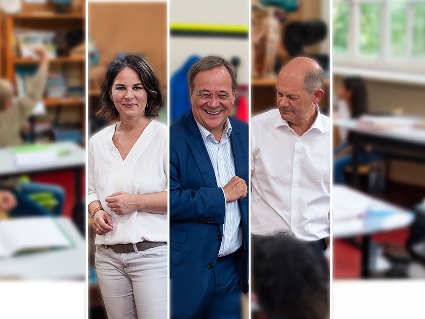 Kannste Kanzleramt? Baerbock, Laschet und Scholz zurück in der Schule