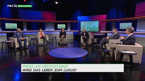 Pro und Contra Pro & Contra - PULS 4 News-Talk - 2022 - rechtefrei  Folge 10: Pro und Contra Klima-Spezial: Preise am Höchststand - Wird das Leben zum Luxus?