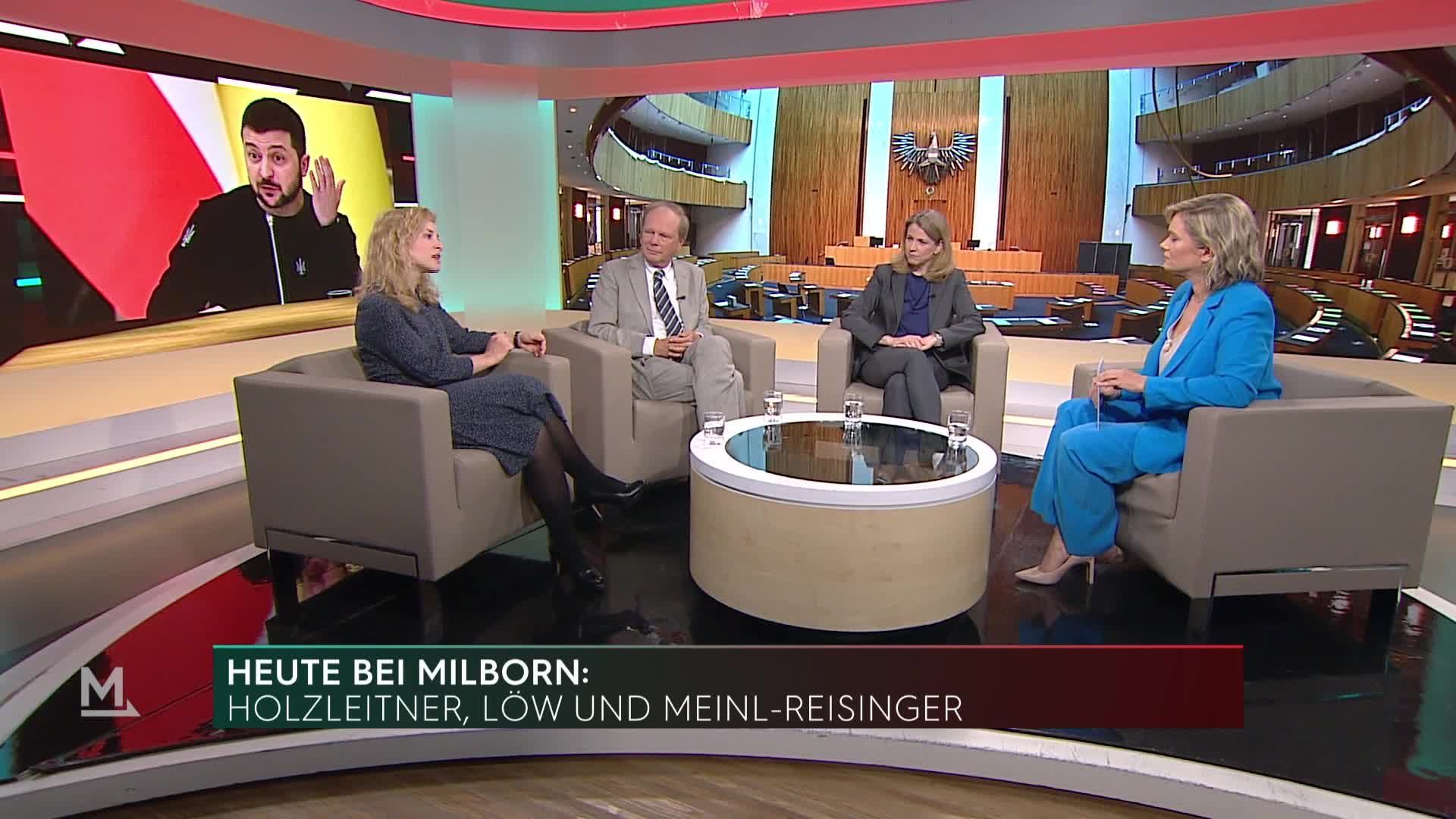 Meinl-Reisinger, Holzleitner, Löw im Interview bei Milborn