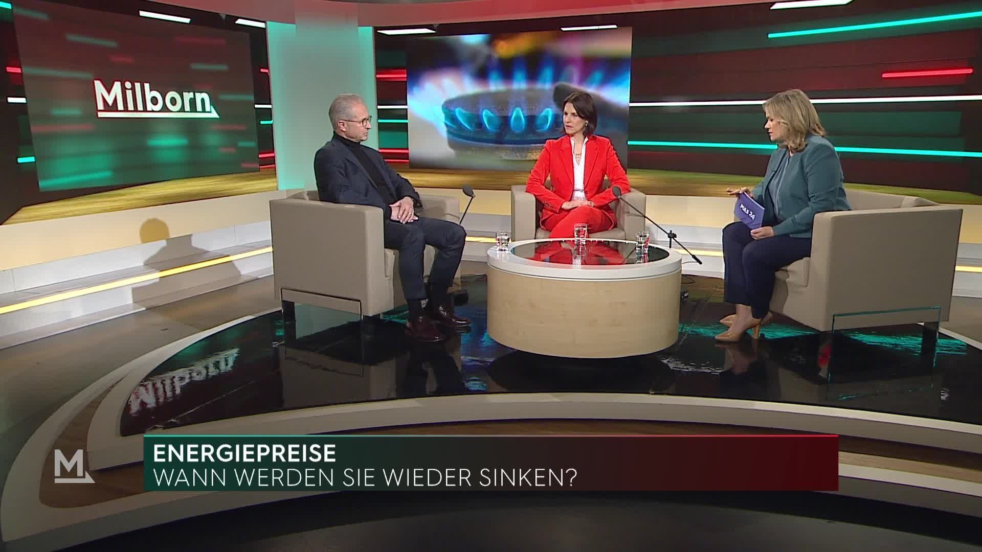 Verfassungsministerin Edtstadler und OMV-CEO Stern bei Milborn