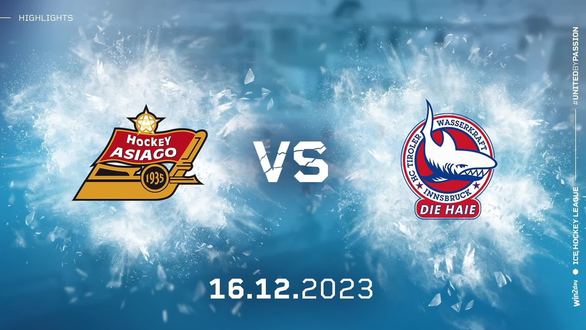 Highlights ICE Hockey League: Asiago vs. Innsbruck