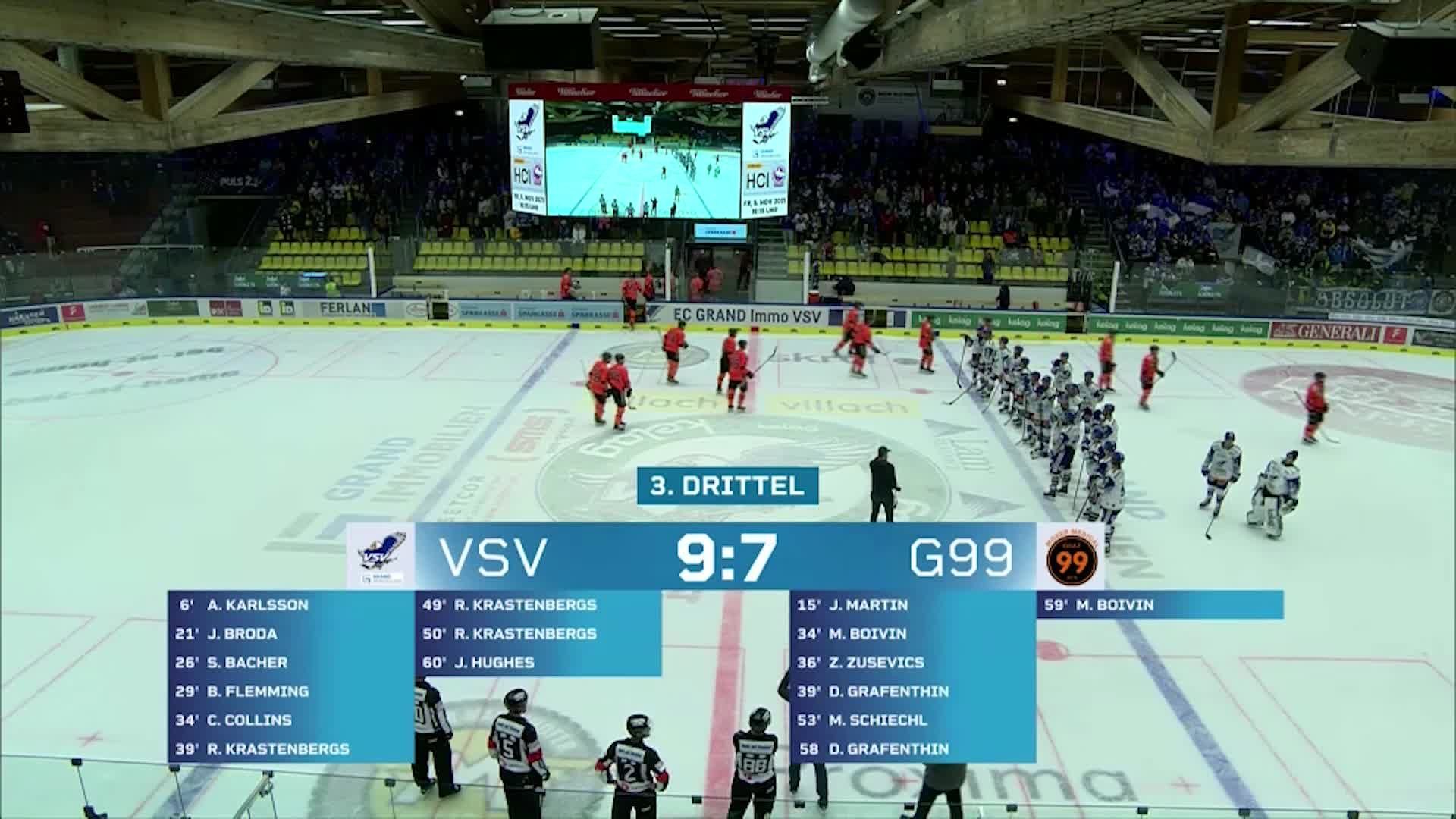 ICE Hockey League Runde 14: EC GRAND Immo VSV - Moser Medical Graz99ers 