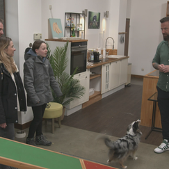 Leichte Sprache: Überraschung! Zwei ehemalige Welpenschüler besuchen Andrè Vogt