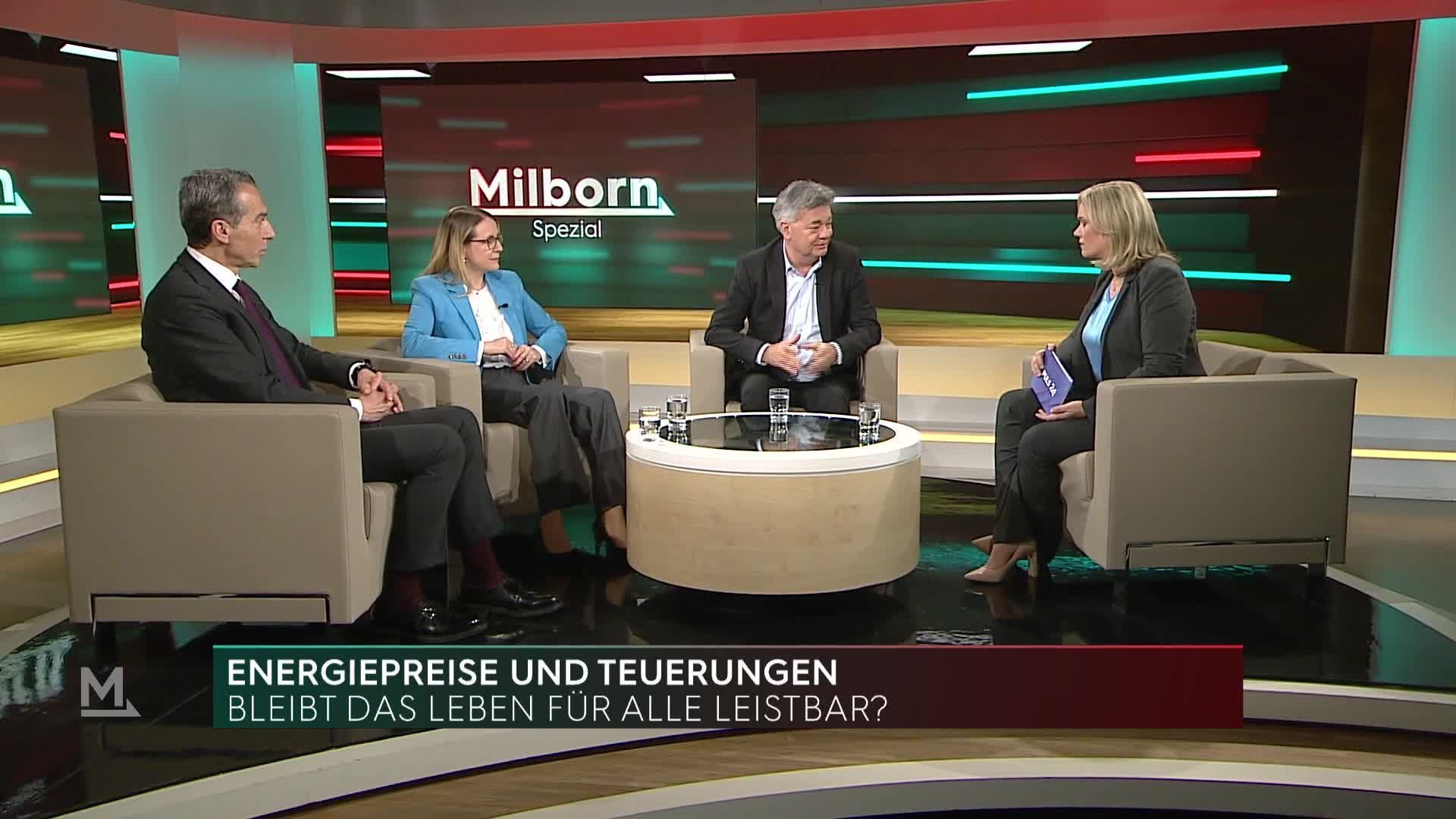 Kern, Schramböck und Kogler im Interview bei Milborn