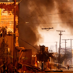 Los Angeles ein Jahr nach dem Feuer-Inferno