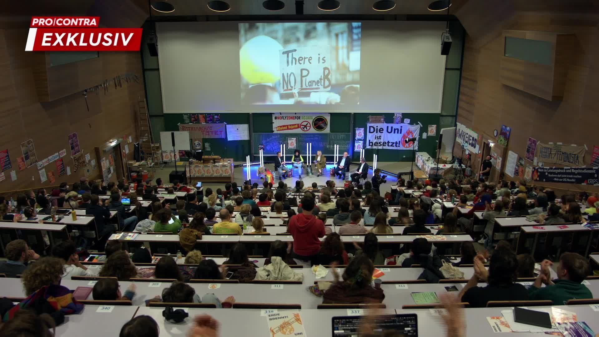 Pro und Contra Spezial aus besetztem Hörsaal in Wien 
