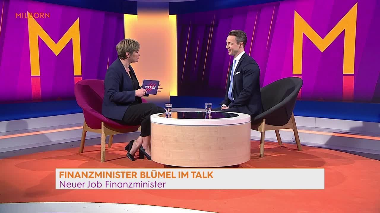 Finanzminister Gernot Blümel im Interview bei Milborn