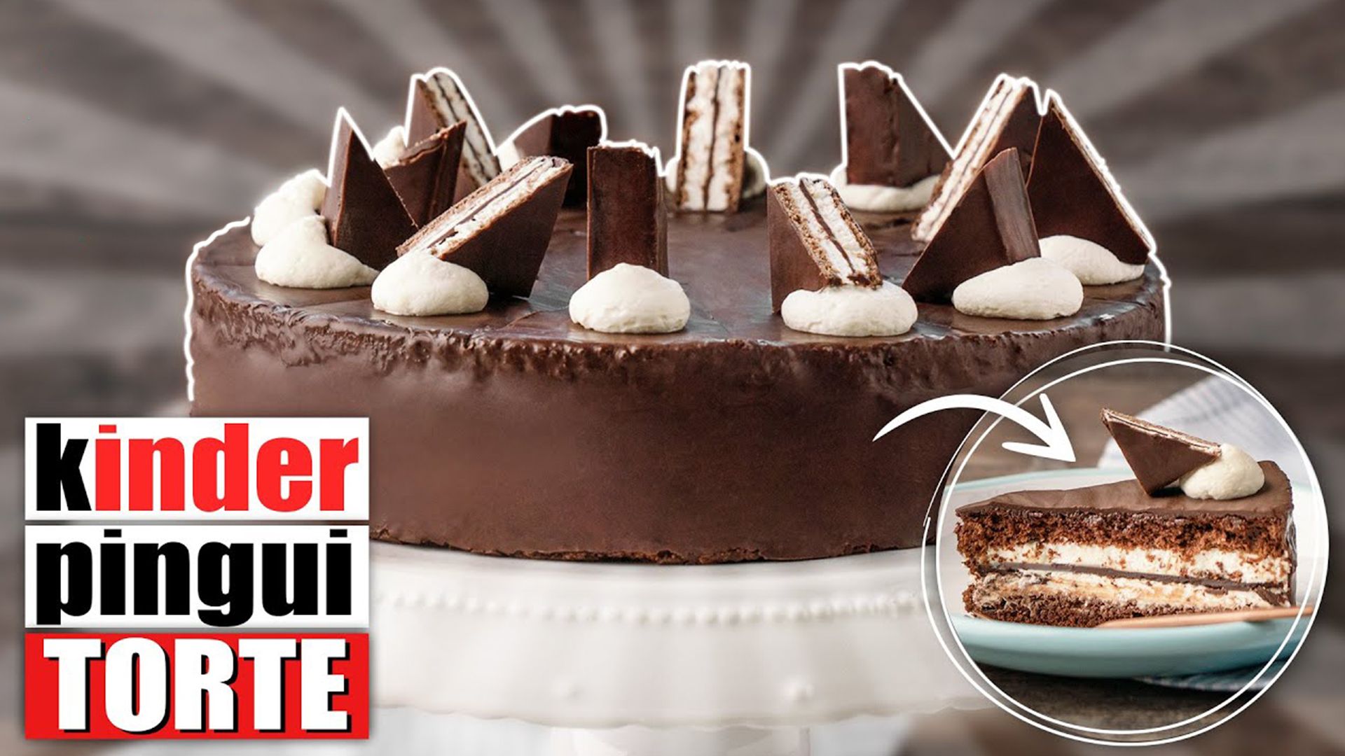 Kinder Pingui Torte / chocolate cake / Schokoladentorte mit Sahnecreme / Sallys Welt