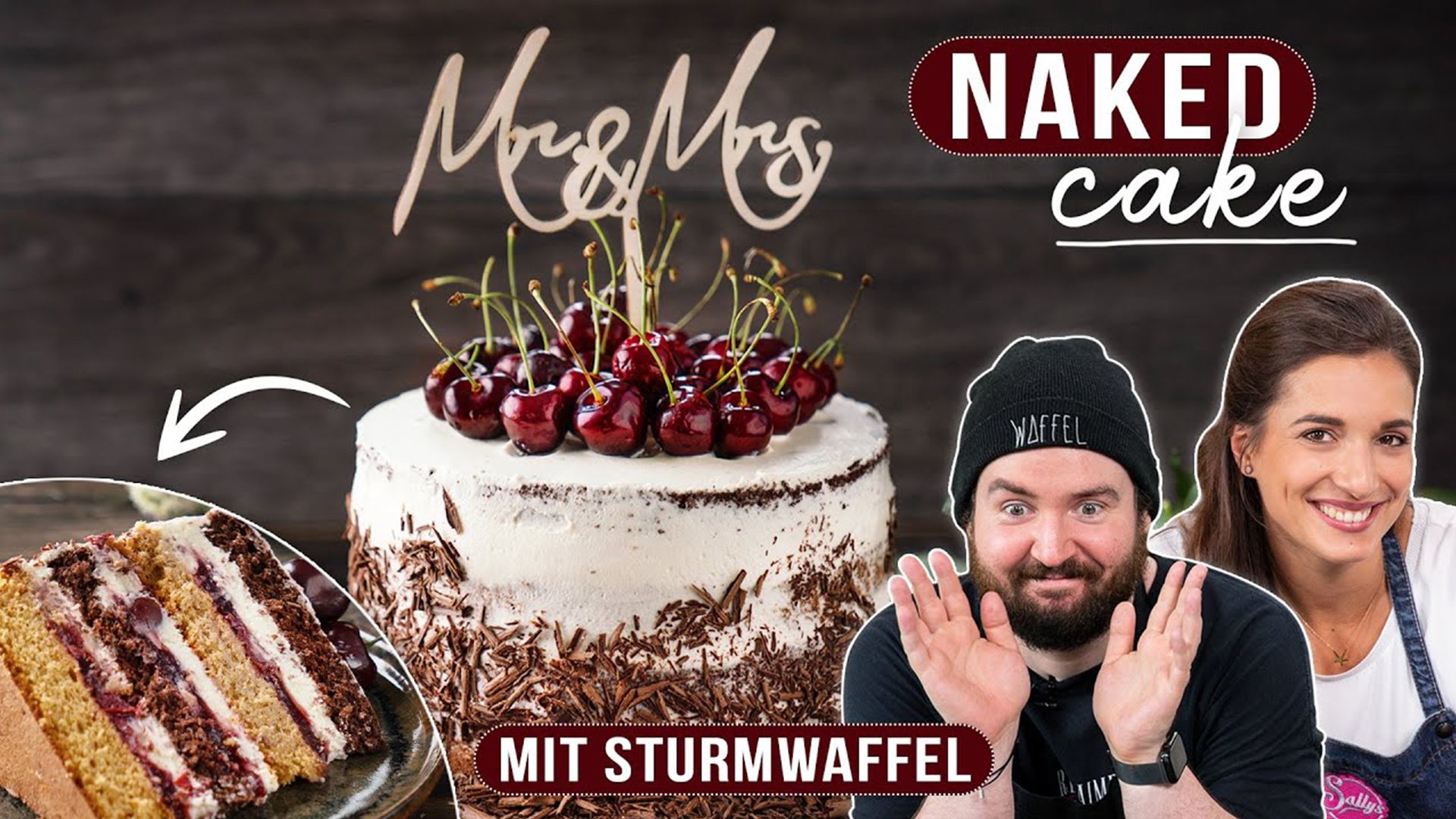 Hochzeitstorte mit Sturmwaffel / Naked Schwarzwälder Kirsch Torte / Sallys Welt