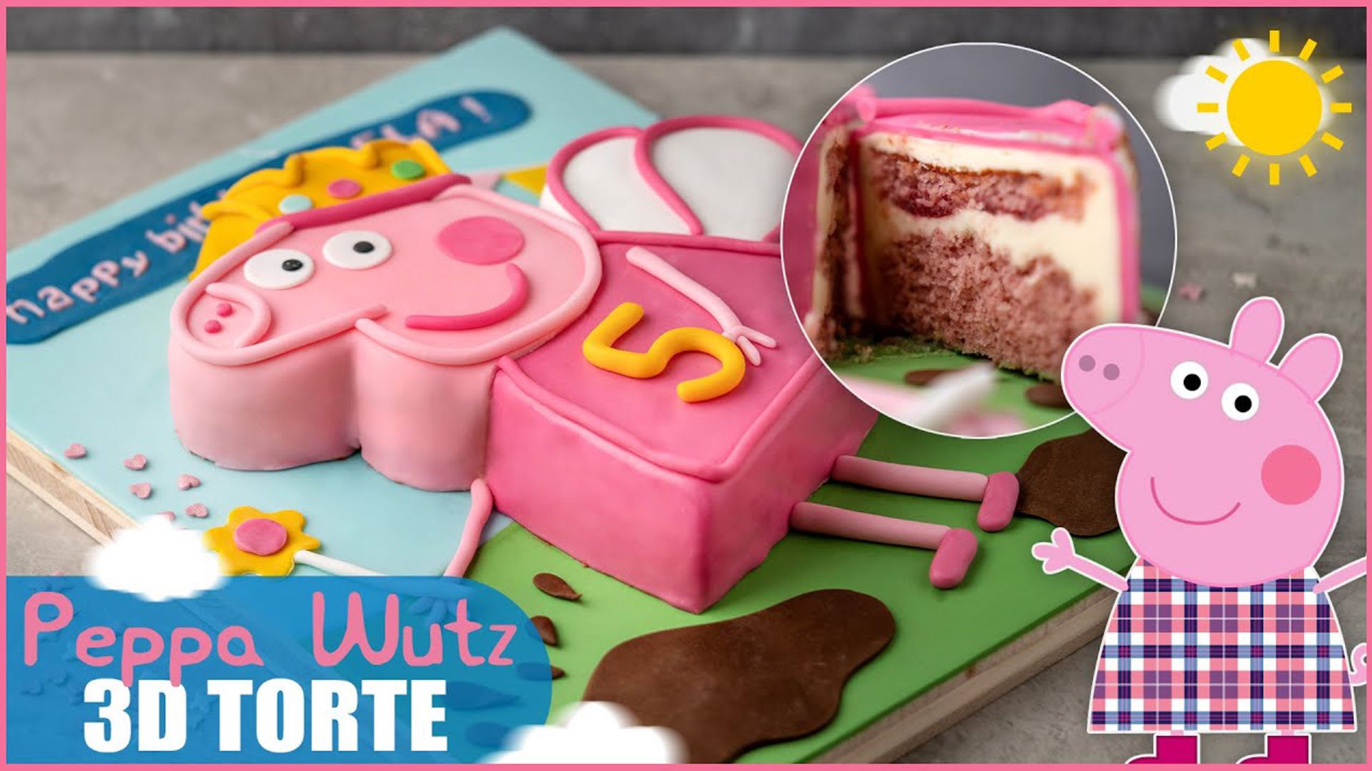 Peppa Pig Fondant Cake / Peppa Wutz Motiv Torte / Sallys Welt