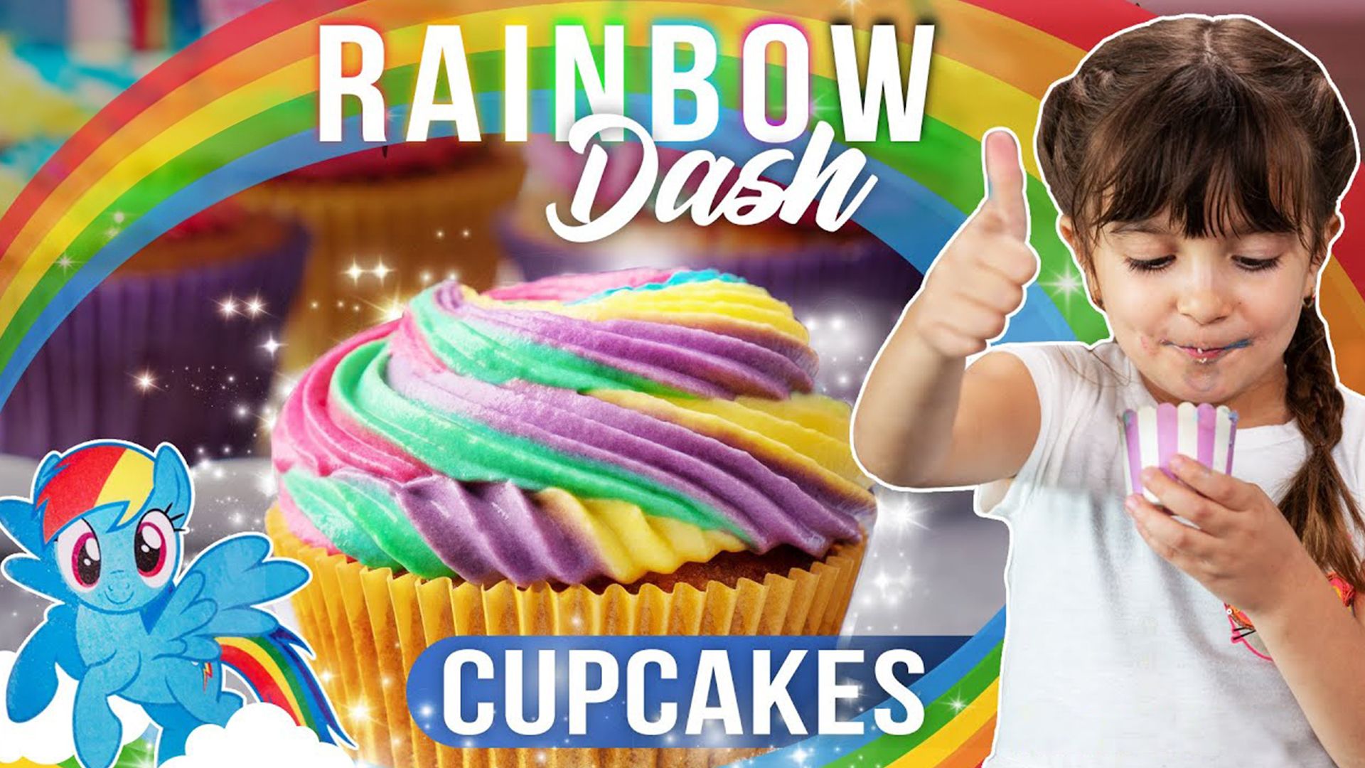 Rainbow Dash Cupcakes mit Ela / einfache Dekoration / Sallys Welt