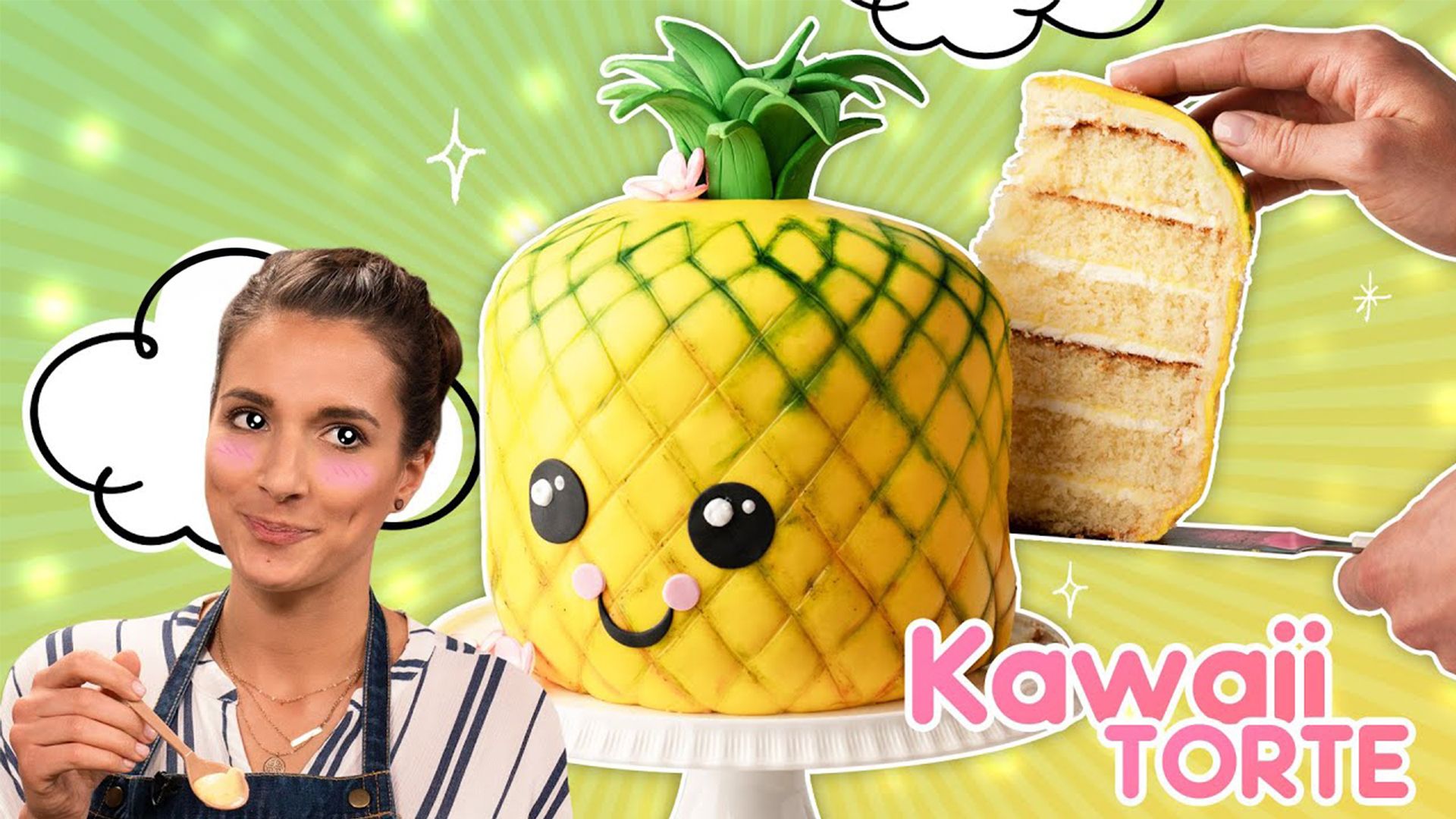 Pineapple Kawaii Cake / Ananas 3D Motivtorte / Sallys Welt