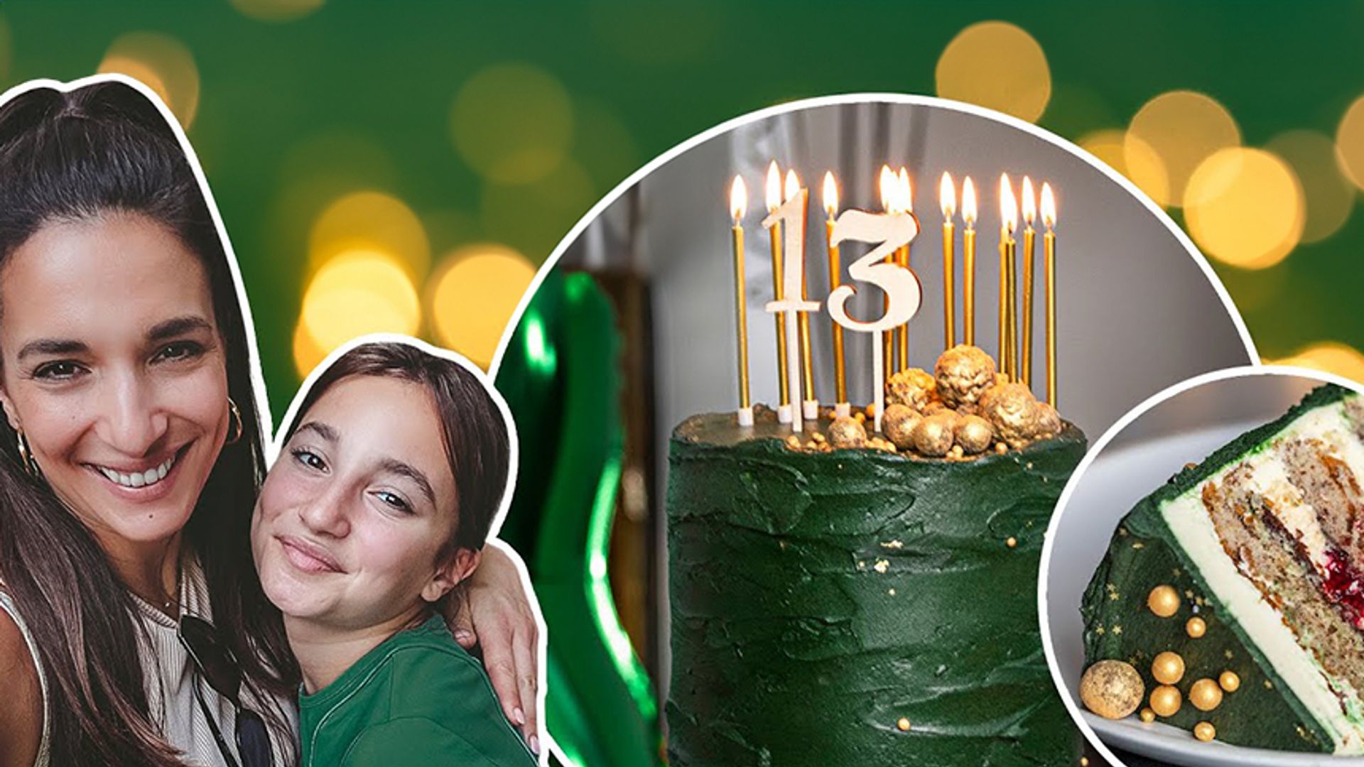 Edle Weihnachtstorte / Grün - goldene Buttercreme Torte / Geburtstagskuchen für Samira