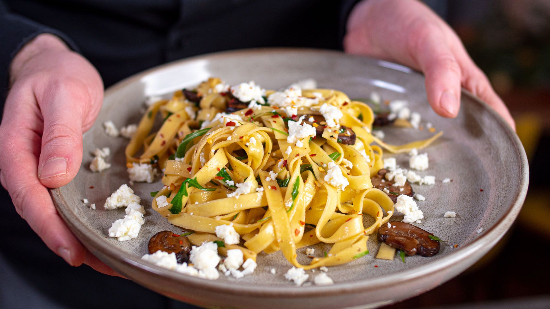5 Zutaten für eine Pasta mit Pilzen