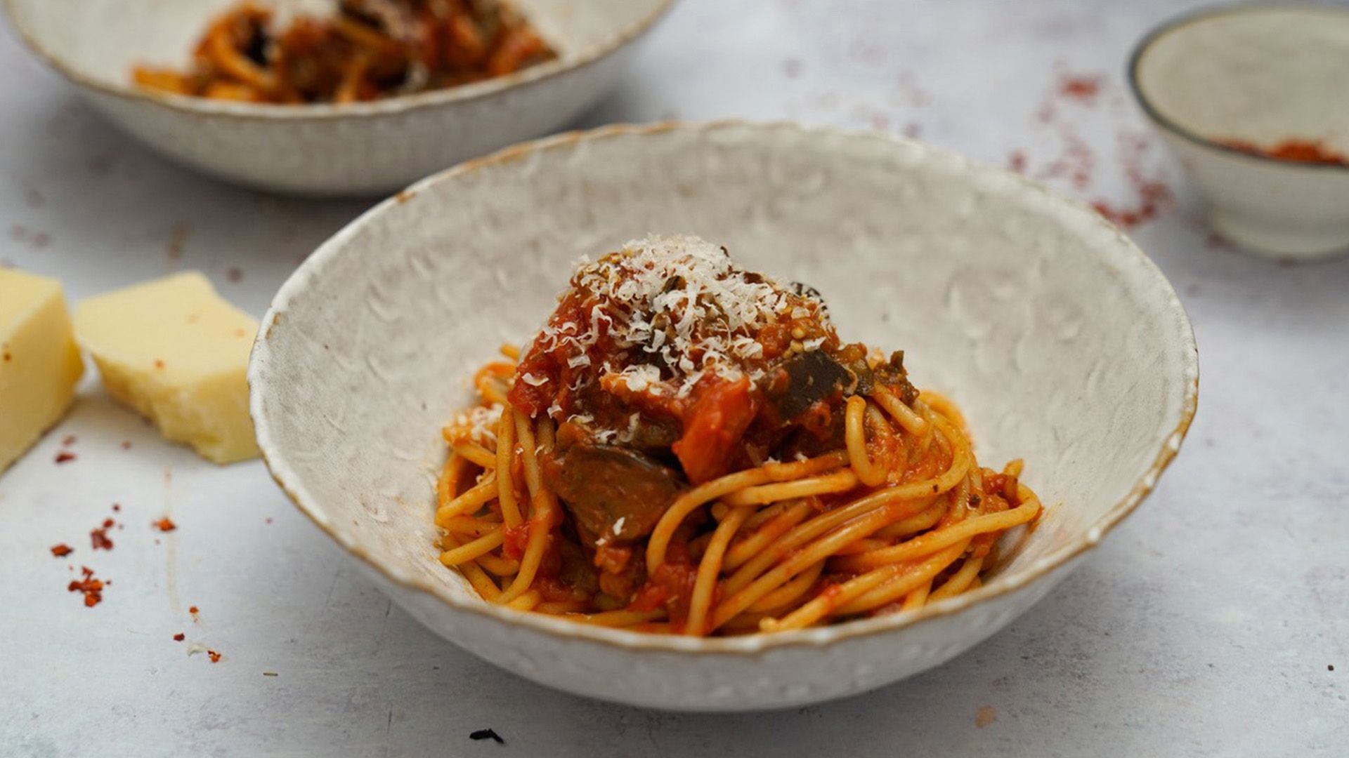 Arrabiata mit Augbergine