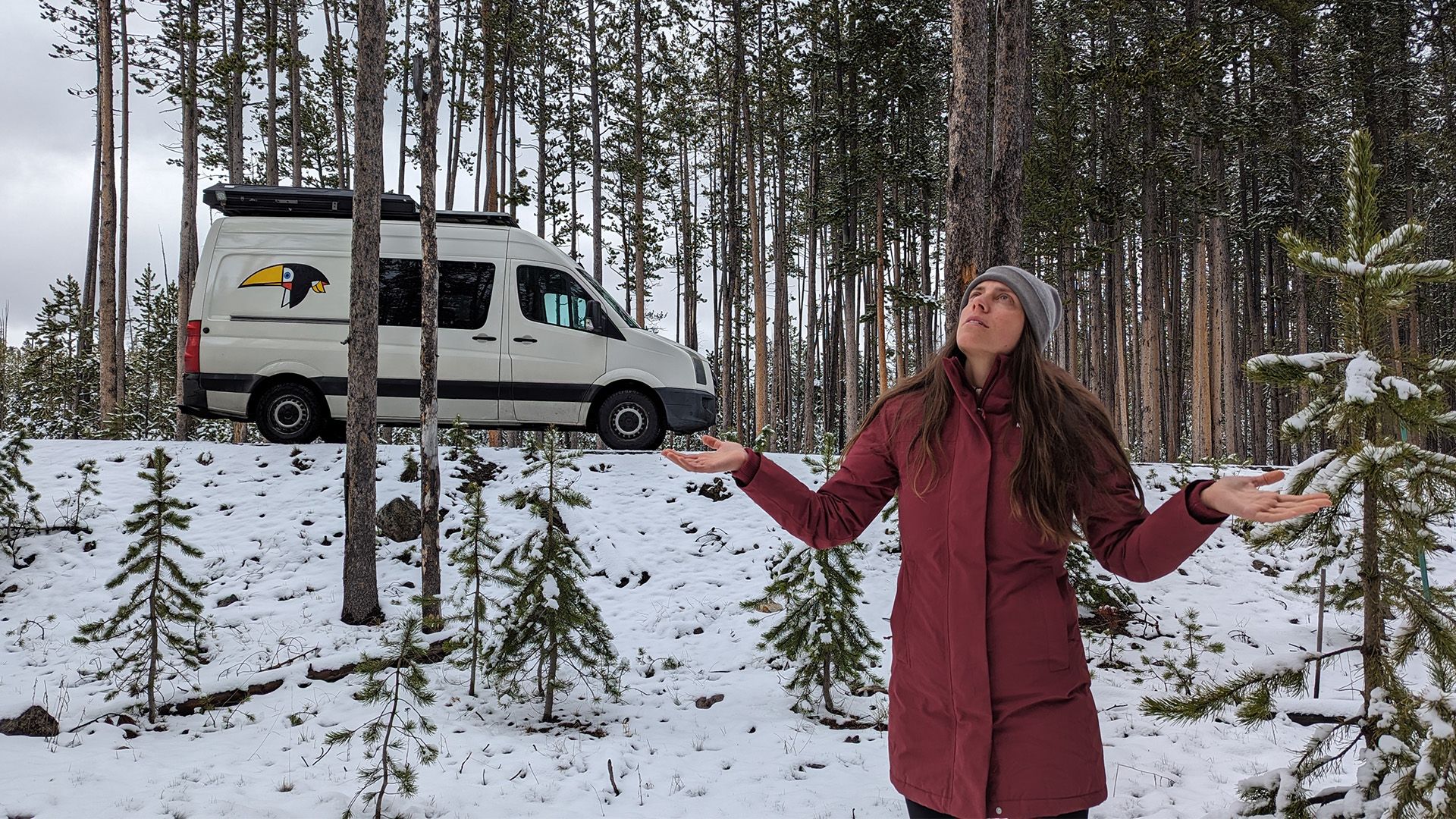 Vanlife bei Schnee in den USA