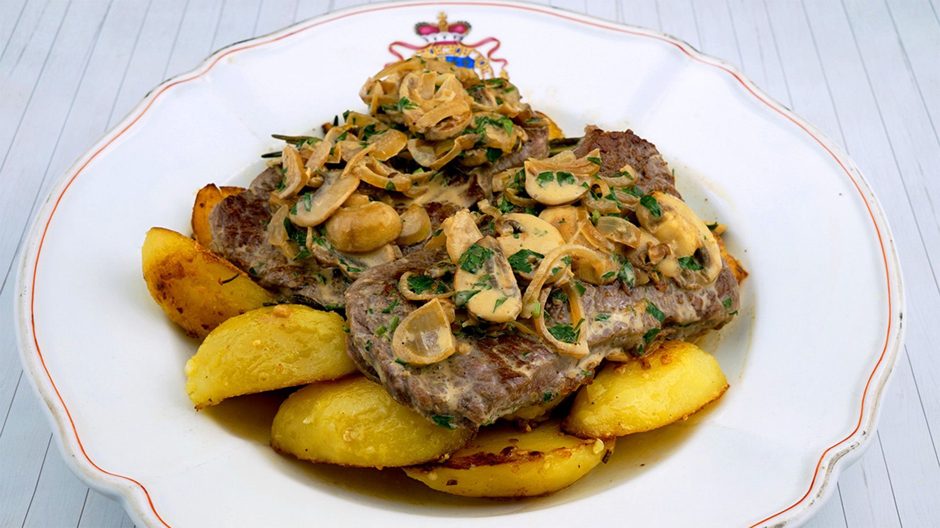 Steak Diane mit Rosmarinerdäpfeln