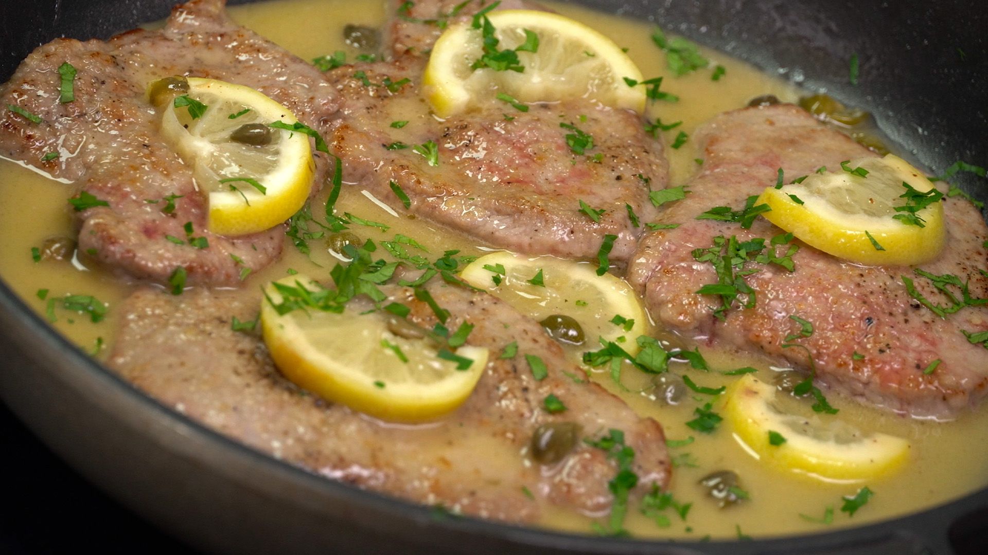 Zitronenschnitzel, Scaloppine al limone