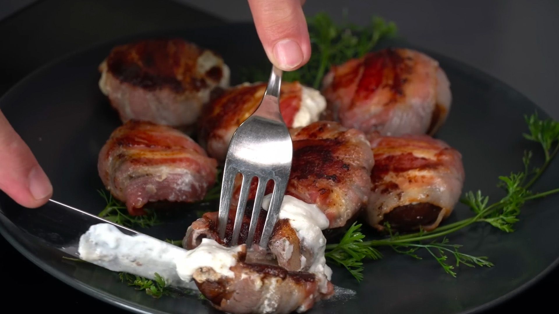 Grillchampignons mit Speck, ein BBQ Traum