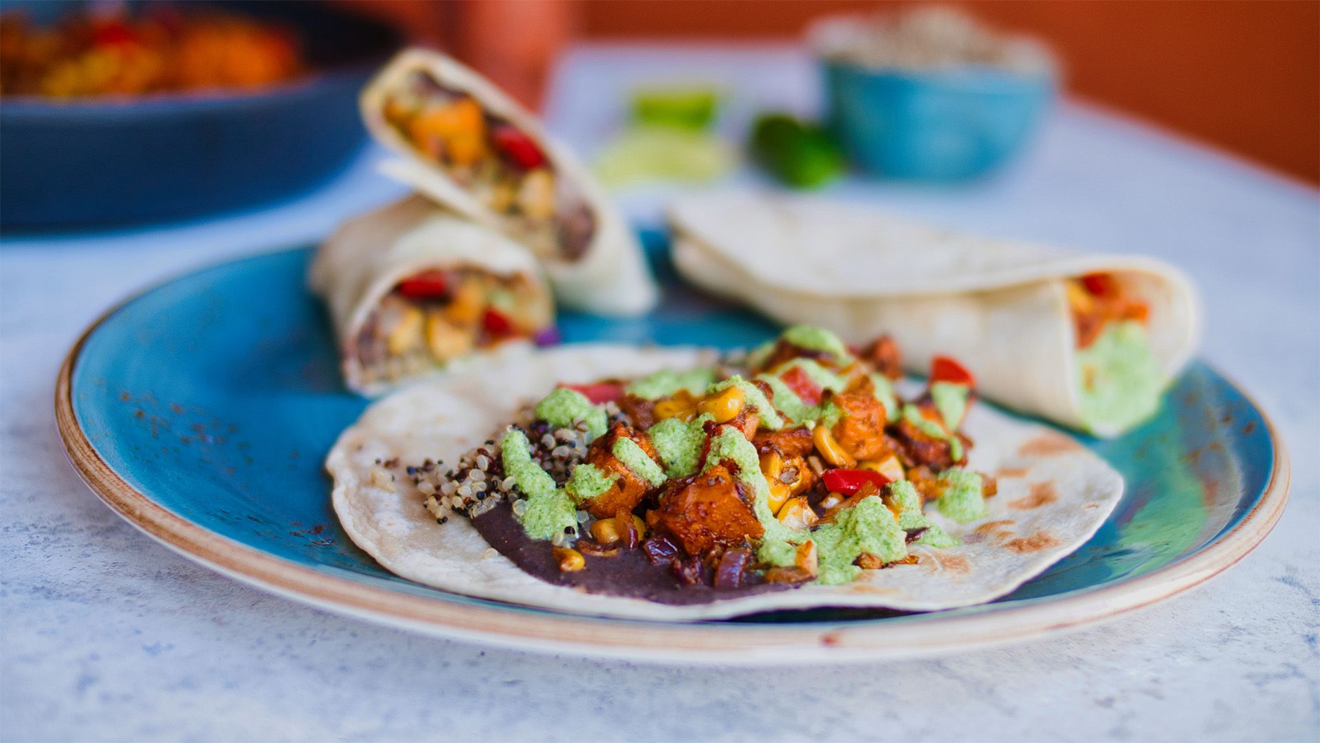 Erstklassige Süßkartoffel Wraps (Meal Prep geeignet)