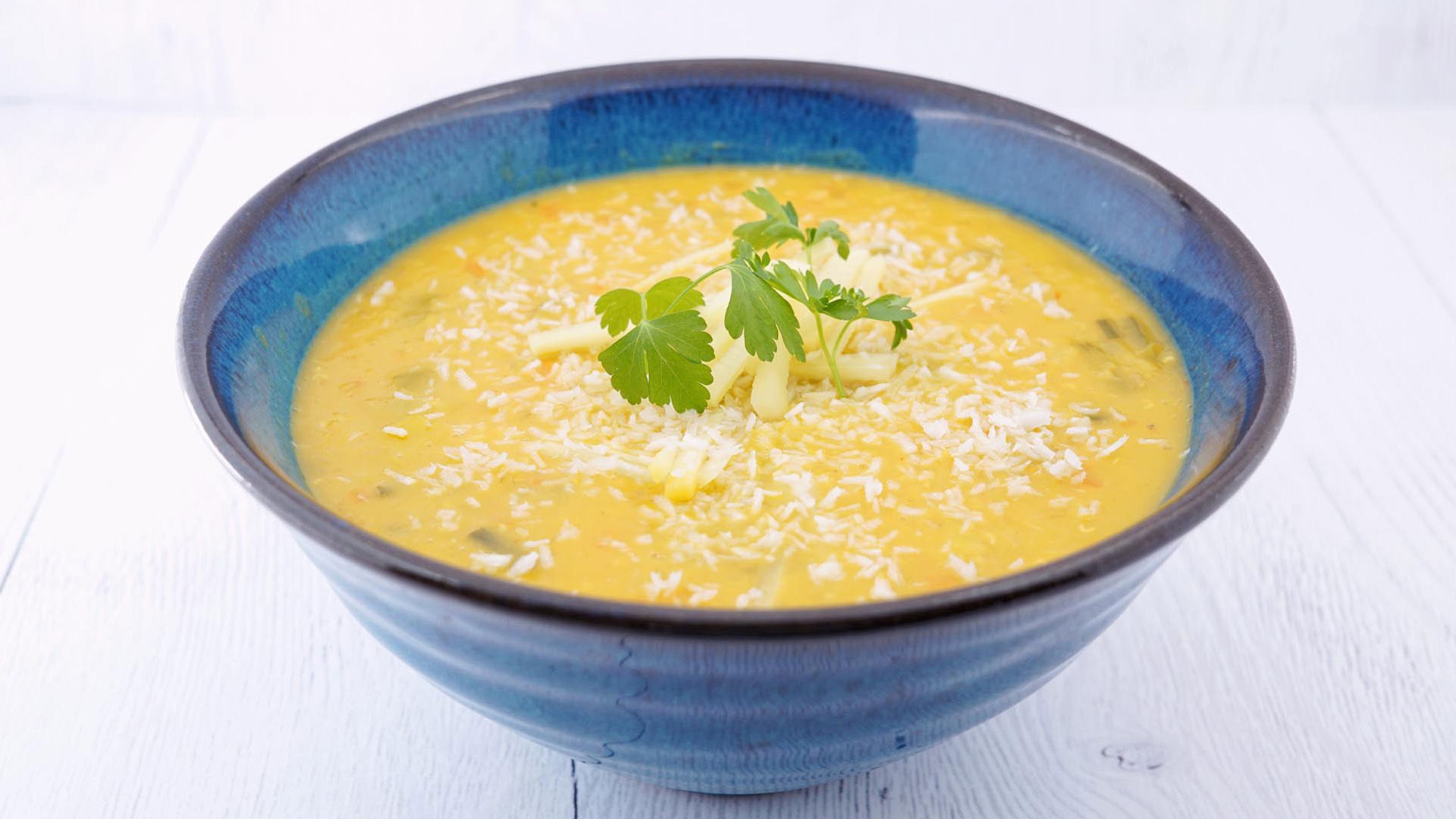 Ingwer-Linsensuppe mit Kokosmilch