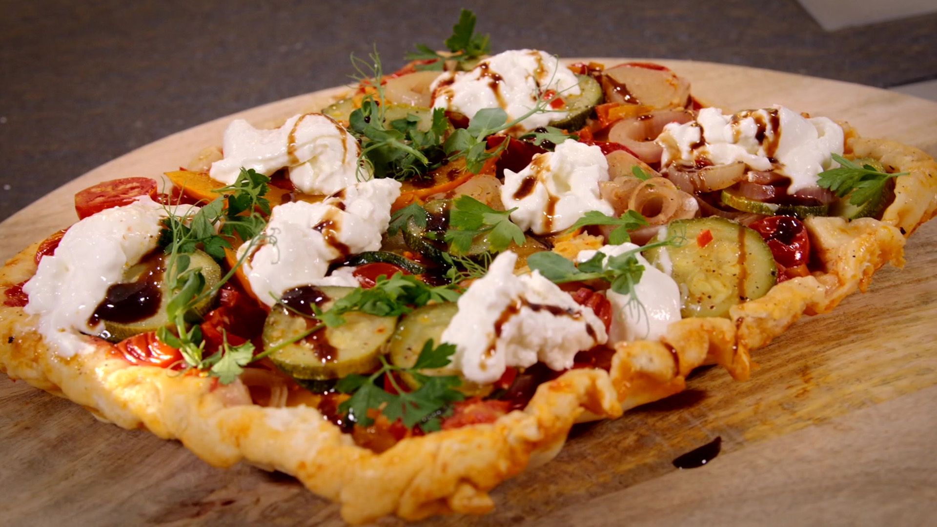 Upside Down Flammkuchen mit Herbstgemüse