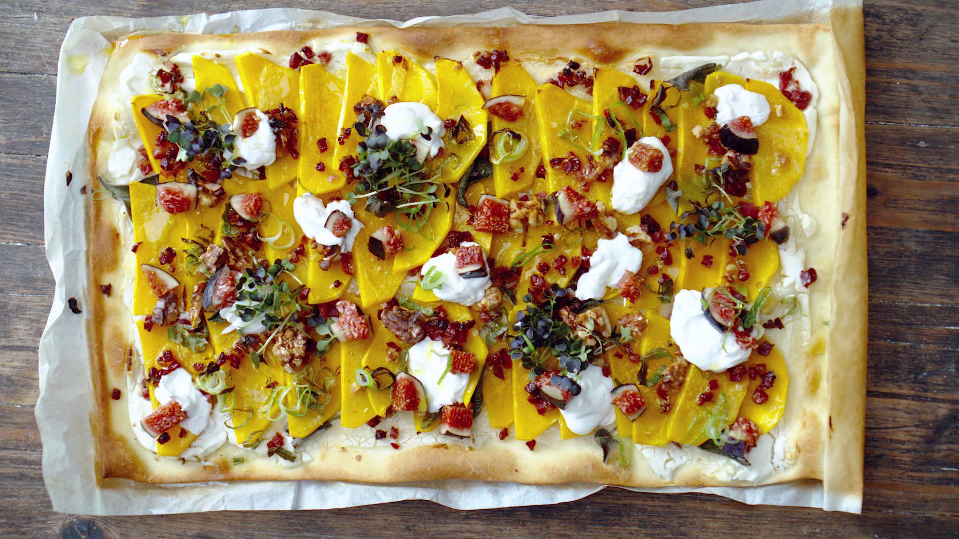 Kürbis Flammkuchen