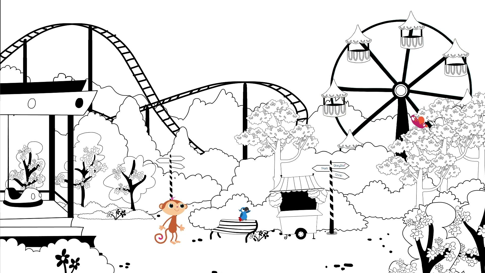 Im Freizeitpark/In einem Zelt übernachten