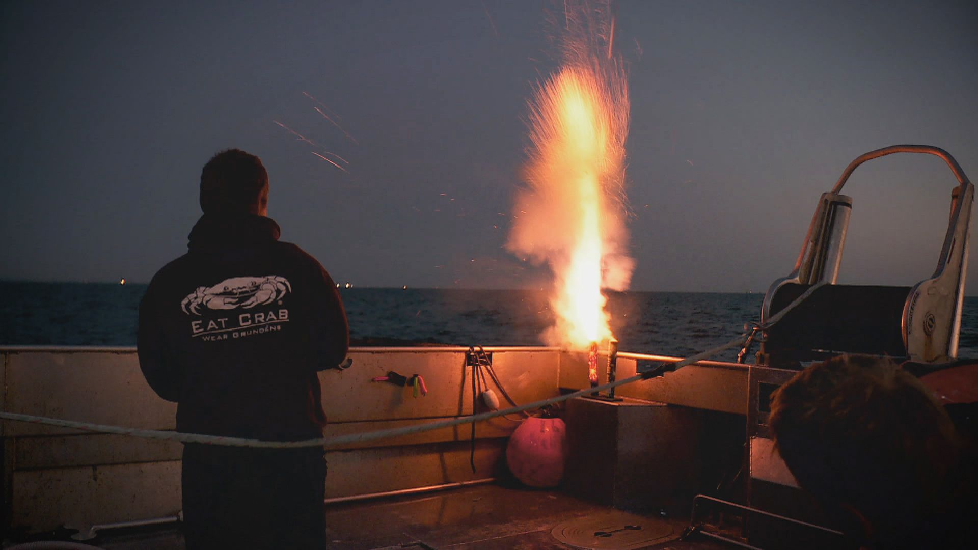 Feuerwerk und Fischfang